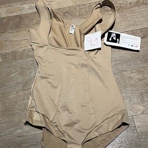 NWT Sonic Slimmers by Kathleen Kirkwood Beige Bodysuit Shapewear 1X